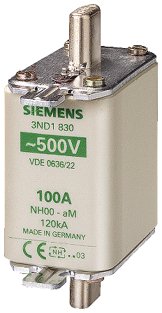 Fusível Nh Am T.00 100A 500Vca 3ND1830 SIEMENS