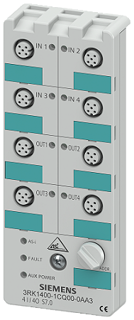 Módulo Dig.Asi 4E/4S Pnp Conexão M12 3RK1400-1CQ00-0AA3 SIEMENS