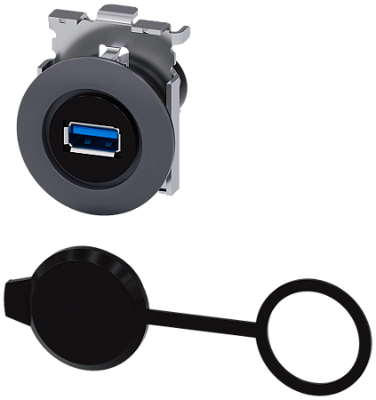 Porta Usb 30Mm Metálico Fosco Cinza 3SU1960-0GA80-0AA0 SIEMENS