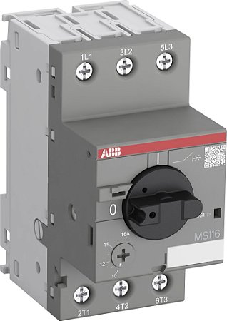 Disjuntor Motor Tripolar Classe 10 Para 16 Ka Em 380 V Com Ajuste Térmico De 10 À 16 A MS116-16 1SAM250000R1011 ABB