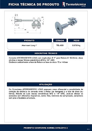 Aterrinsert Long 1Pol. . Tel-659 Termotécnica