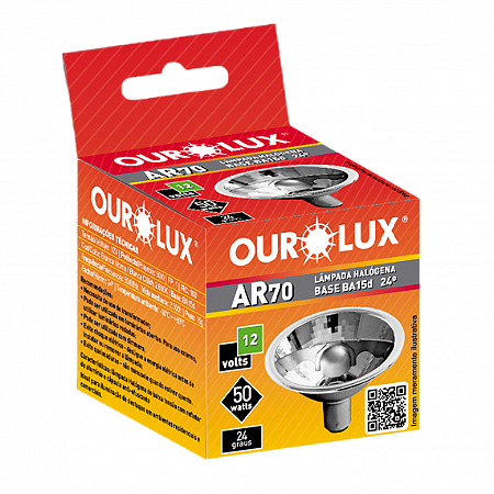 Lâmpada Ar 70 50W 12V 24º Ba15D 01331 Ourolux