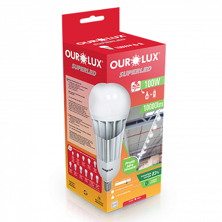 Lâmpada Bulbo Superled Alta Potencia 100W 127/220V 6500 E27 20460 Ourolux