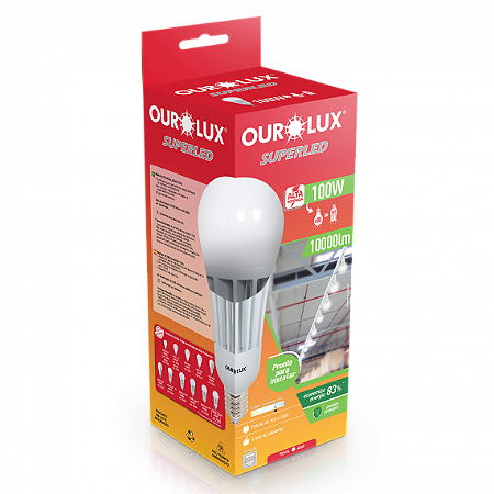 Lâmpada Bulbo Superled Alta Potencia 100W 127/220V 6500 E40 20462 Ourolux