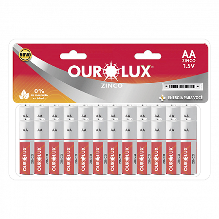 Pilha Comum Aa Peq 10 Blister X 24Un Cm 240 27385 Ourolux