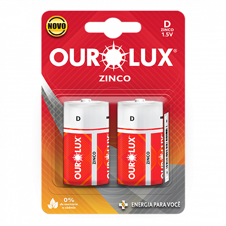 Pilha Comum D 50 Blister X 2Un Cm 100 27380 Ourolux