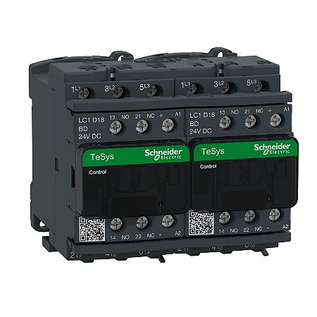 Chave Reversora Tripolar 18A 1Na+1Nf 24Vcc LC2D18BD SCHNEIDER