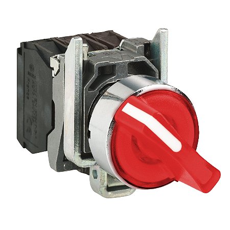 Comutador Luminoso Ø22Mm Metálico 2 Posições Fixas, Vemelho, Na+Nf, 24V XB4BK124B5 SCHNEIDER