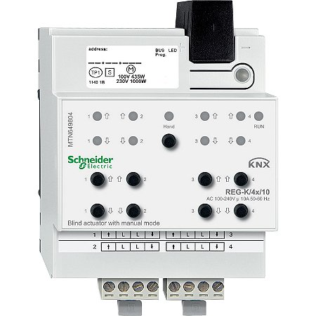 Modulo Atuador Para Cortina Tipo Persiana Knx Reg-K/4X/10 Com Acionamento Manual MTN649804 SCHNEIDER