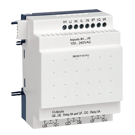 Modulo De Expansão Para Zelio Logic Sr3 - 8 Entradas/6 Saídas Digitais - 100/240 Vac SR3XT141FU SCHNEIDER