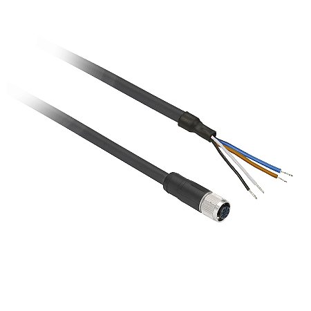 Cabo Com Conector M12 Femea Reto 5M XZCP1164L5 SCHNEIDER