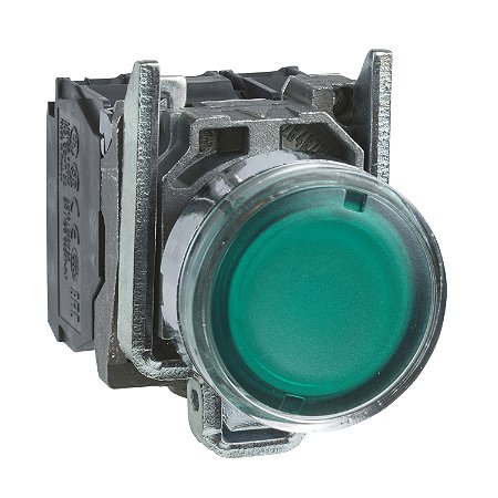 Botão Luminoso Ø22Mm Metálico, Retorno Por Mola, Verde, Na+Nf, 230Vca XB4BW33M5 SCHNEIDER