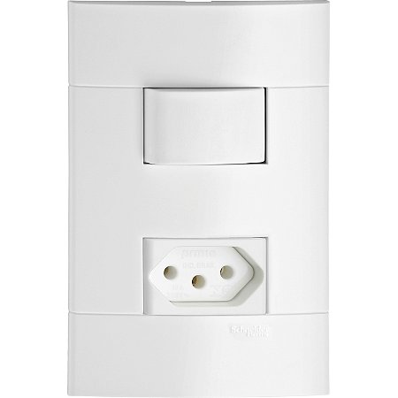 Conjunto Interruptor Paralelo + Tomada 2P+T 10A 250V Pl/Br PRM44004721 SCHNEIDER