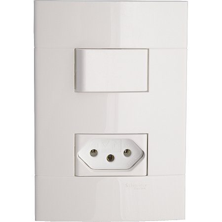 Conjunto Interruptor Paralelo + Tomada 2P+T 10A 250V Pl/Br PRM044004721 SCHNEIDER
