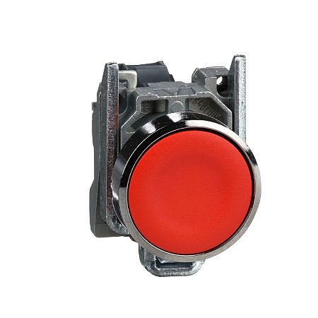 Botão Ø22Mm Metálico, Retorno Por Mola, Vermelho, Nf XB4BA42 SCHNEIDER
