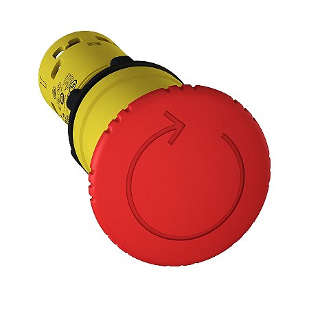 Botão Monobloco Ø22Mm Plástico, Emergência, Cogumelo Ø40, Girar Para Destravar, Vermelho, Na+Nf XB7NS8445 SCHNEIDER