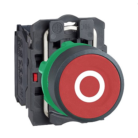 Botão Ø22Mm Plástico, Retorno Por Mola, Vermelho, "O", Nf XB5AA4322 SCHNEIDER