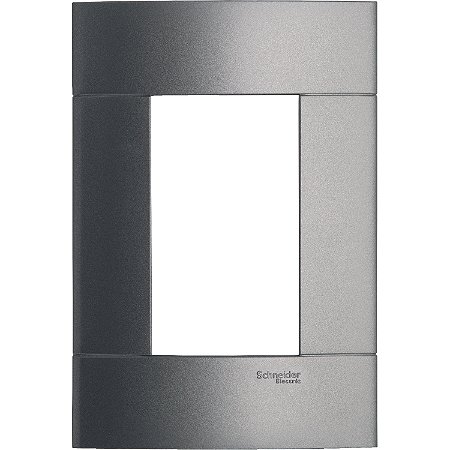 Placa 4X2 3 Postos Prata Fume PRM044235 SCHNEIDER