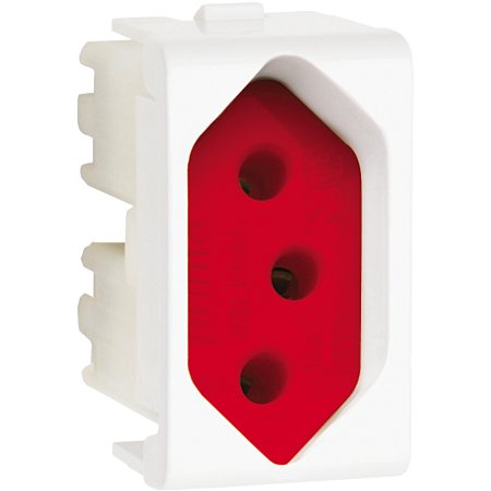 Modulo Tomada 2P+T 20A 250V Fundo Vermelho 1M Br PRM04741 SCHNEIDER