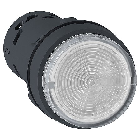 Botão Monobloco Luminoso Ø22Mm Plástico, Retorno Por Mola, Branco, Na, 24Vca/Cc XB7NW37B1 SCHNEIDER
