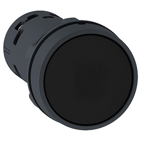 Botão Monobloco Ø22Mm Plástico, Com Retenção, Preto, Na XB7NH21 SCHNEIDER