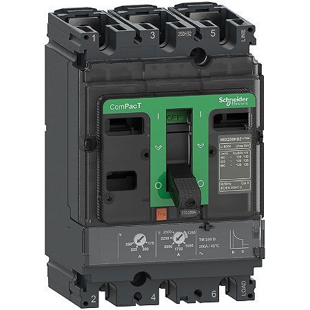 Disjuntor Nsx250B Tm250D 3P3D C25B3TM250 SCHNEIDER