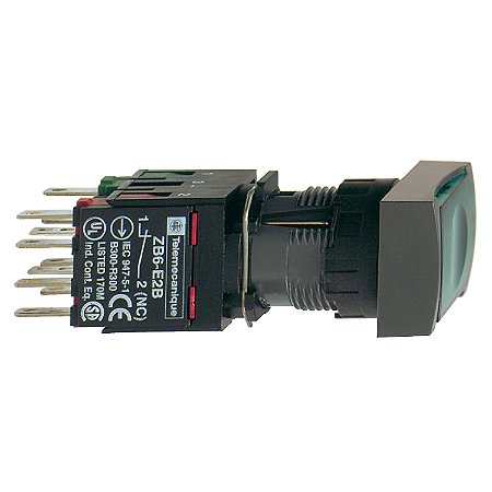 Botao 16Mm Plastico Luminoso Retangular 1Na Verde XB6DW3B1B SCHNEIDER