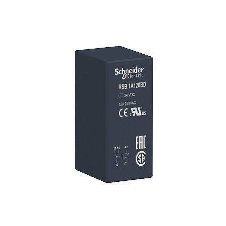 Relé De Interface, 12A, 1Naf, 24Vcc RSB1A120BD SCHNEIDER