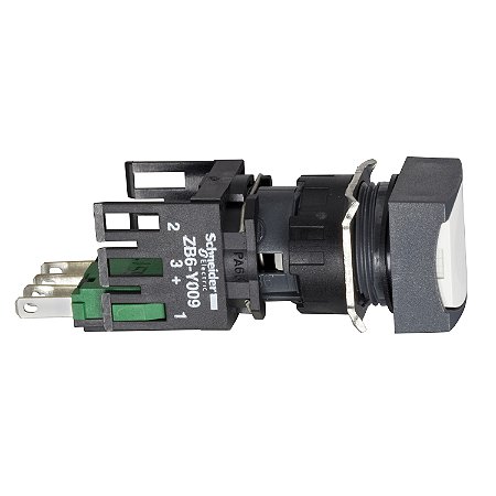 Botao 16Mm Plastico A Impulsao Quadrado Normal Branco 1Na XB6CA11B SCHNEIDER