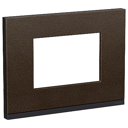 Placa+Suporte 4X2 3 Postos Class Gr / Wengue Wood Horizontal S73410383H9 SCHNEIDER