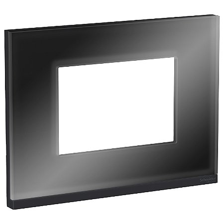 Placa+Suporte 4X2 3 Postos Class Gr / Dark Glass Horizontal S73410381H9 SCHNEIDER