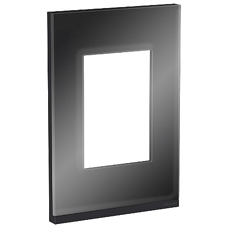 Placa+Suporte 4X2 3 Postos Class Gr / Dark Glass Vertical S734103819 SCHNEIDER