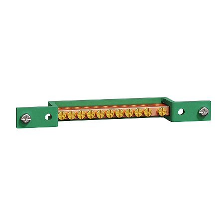Easy9 - Earth Busbar 11 Terminals For Enclosures Of 24/36/48 Ways - Green Support EZ9E33B11E SCHNEIDER