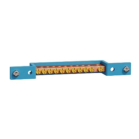 Easy9 - Neutral Busbar 11 Terminals For Enclosures Of 24/36/48 Ways - Blue Support EZ9E33B11N SCHNEIDER