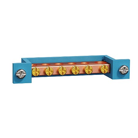 Easy9 - Neutral Busbar 6 Terminals For Enclosures Of 8 Ways - Blue Support EZ9E33B06N SCHNEIDER