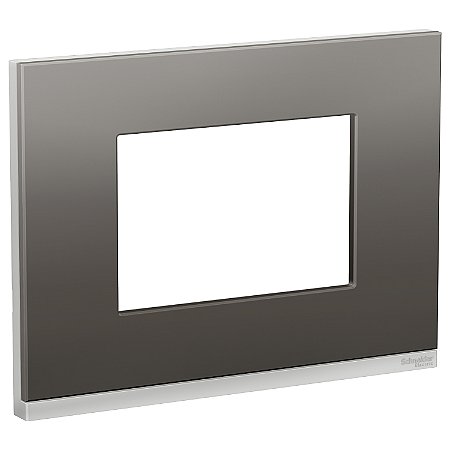 Placa+Suporte 4X2 3 Postos Class Al / Grey Metal Horizontal S73410385H9 SCHNEIDER