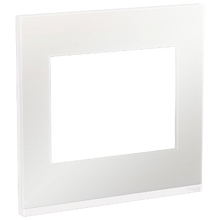 Placa+Suporte 4X4 6 Postos Class Br / White Glass S734203809 SCHNEIDER