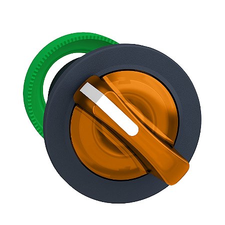 Flush Mounted Orange Illuminated Selector Switch Head 2 Pos Stay Put ZB5FK1253 SCHNEIDER