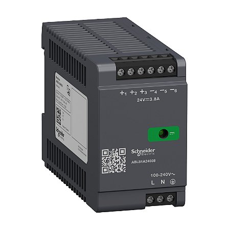 Fonte De Alimentação - 24 Vdc - 3,8 A - 91.2 W - 100/240 Vac Ou 140/340 Vdc - Monofásica ABLS1A24038 SCHNEIDER