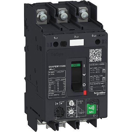 Motor Circuit Breaker, Tesys Gv4, 3P, 12.5A, Icu 100Ka, Thermal Magnetic Multifunction, Lugs Terminals GV4PEM12S6 SCHNEIDER