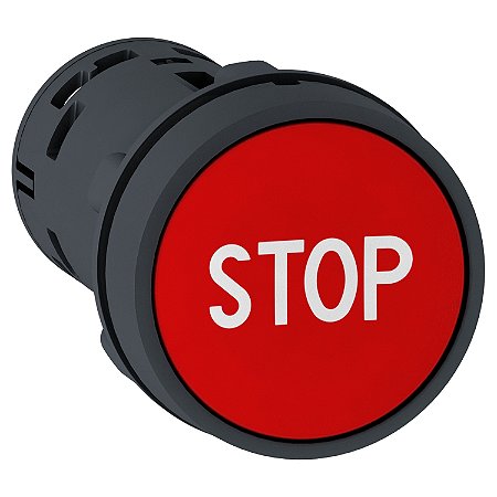 Botão Monobloco Ø22Mm Plástico, Retorno Por Mola, Vermelho, "Stop", Na+Nf XB7NA4534 SCHNEIDER