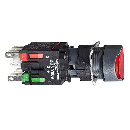 Botao 16Mm Plastico A Impulsao Redondo 1Nf Vermelho XB6AW4B2B APC