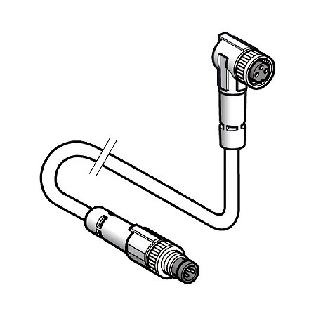 Cabo Com Conector M8 - M8 3 Pin 2M XZCR2706037R2 SCHNEIDER