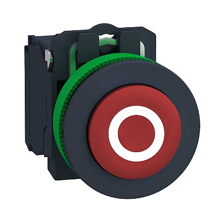Botão Faceado Ø30Mm Plástico Projetado, Retorno Por Mola, Vermelho, "O", Na XB5FL4322 SCHNEIDER