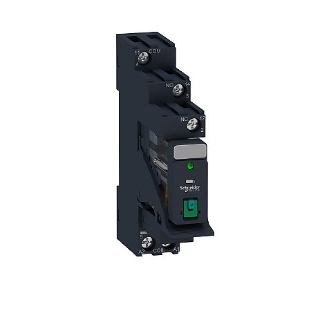 Interface Plug-In Relay Pre-Assembled, 10 A, 1 Co, Lockable Test Button, Led, Protection Module, 24 V Dc RXG12BDPV SCHNEIDER