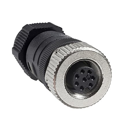 Conector Femea Reto M12 8 Pinos Anel Metalico Pg7 XZCC12FDM80B SCHNEIDER