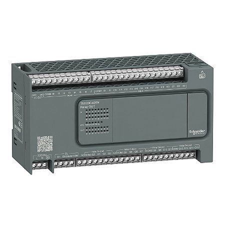 Controlador Lógico Programável - 24 Entradas / 16 Saídas Digitais - Saídas Relé - Modbus Rtu/Ascii - 110/220 Vac TM100C40RN SCHNEIDER