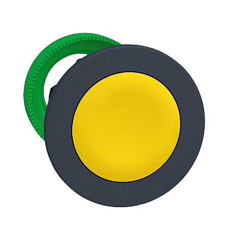 Flush Mounted Push Button Head, Plastic, Yellow, Ø30, Spring Return, Unmarked ZB5FA5 SCHNEIDER