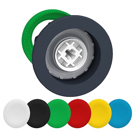 Flush Mounted Pushbutton Head With Set Of 6 Colored Standard Cap ZB5FA9 SCHNEIDER