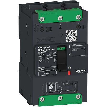 Circuit Breaker Compact Nsxm F (36 Ka At 415 Vac), 3P 3D, 25 A Rating Tmd Trip Unit, Everlink Connectors LV426301 SCHNEIDER